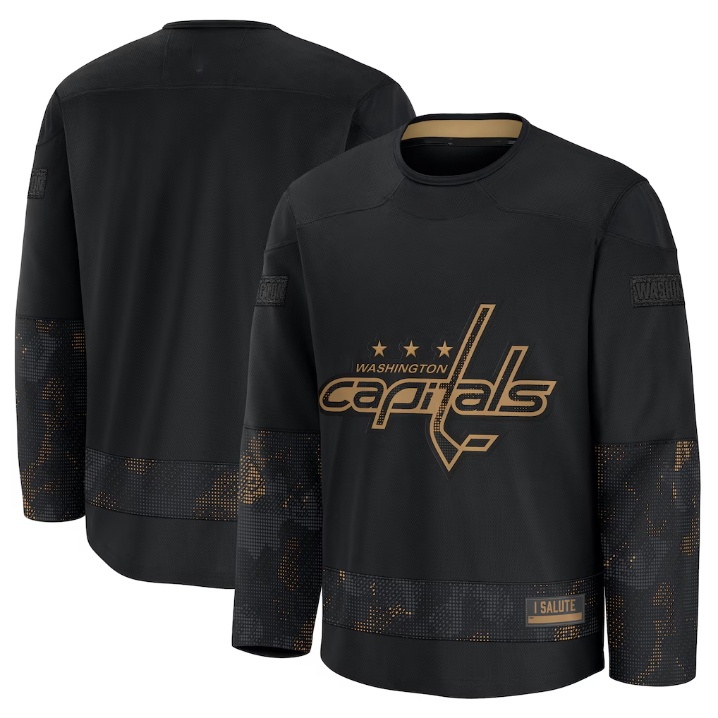 Kdoa W.Capitals Black 2024 Military Appreciation Practice Jerseys
