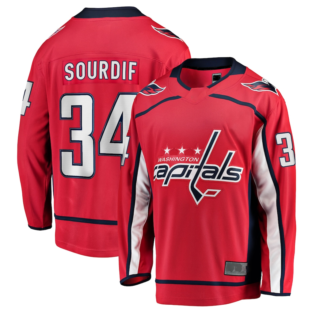 Kdoa W.Capitals #34 Justin Sourdif Red Home Breakaway Jerseys