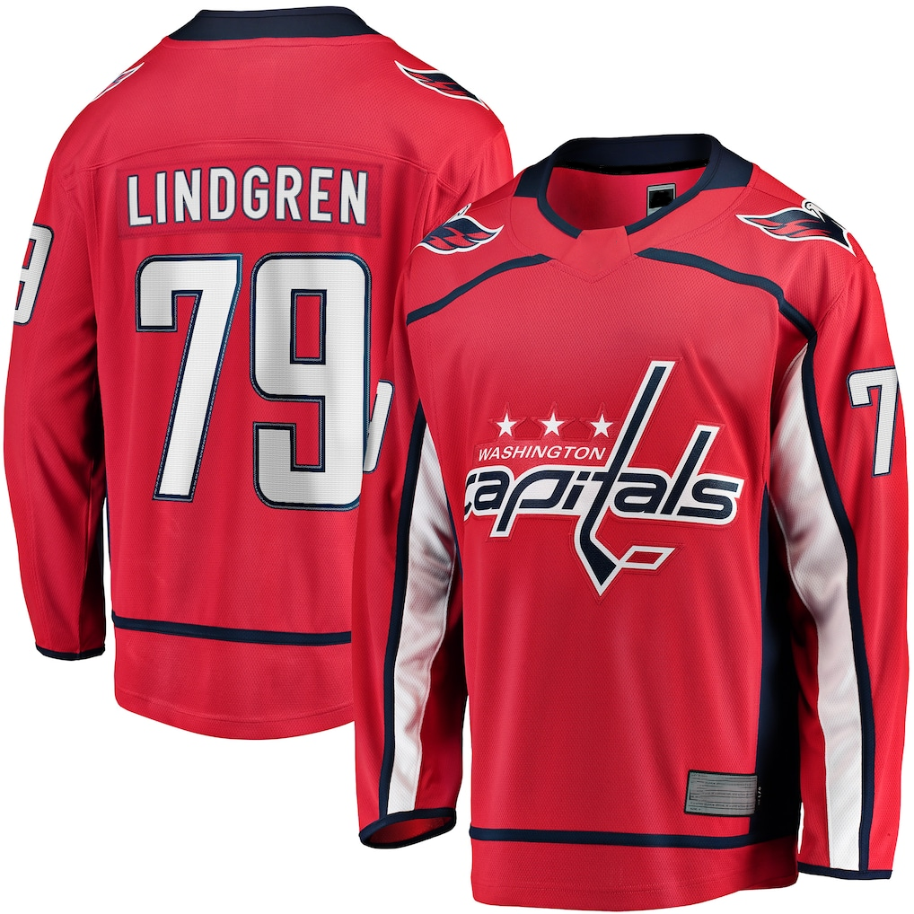 Kdoa W.Capitals #79 Charlie Lindgren Red Home Breakaway Player Jerseys