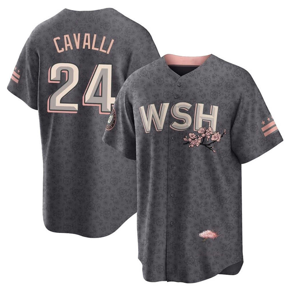 Kdoa W.Nationals #24 Cade Cavalli Player Gray City Connect Stitched Jerseys