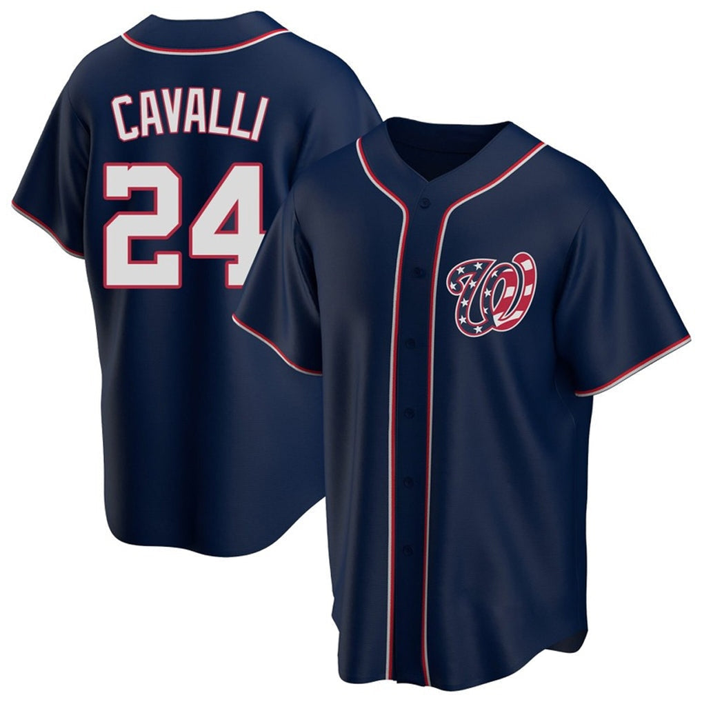 Kdoa W.Nationals #24 Cade Cavalli Player Navy Blue Replica Game Stitched Jerseys