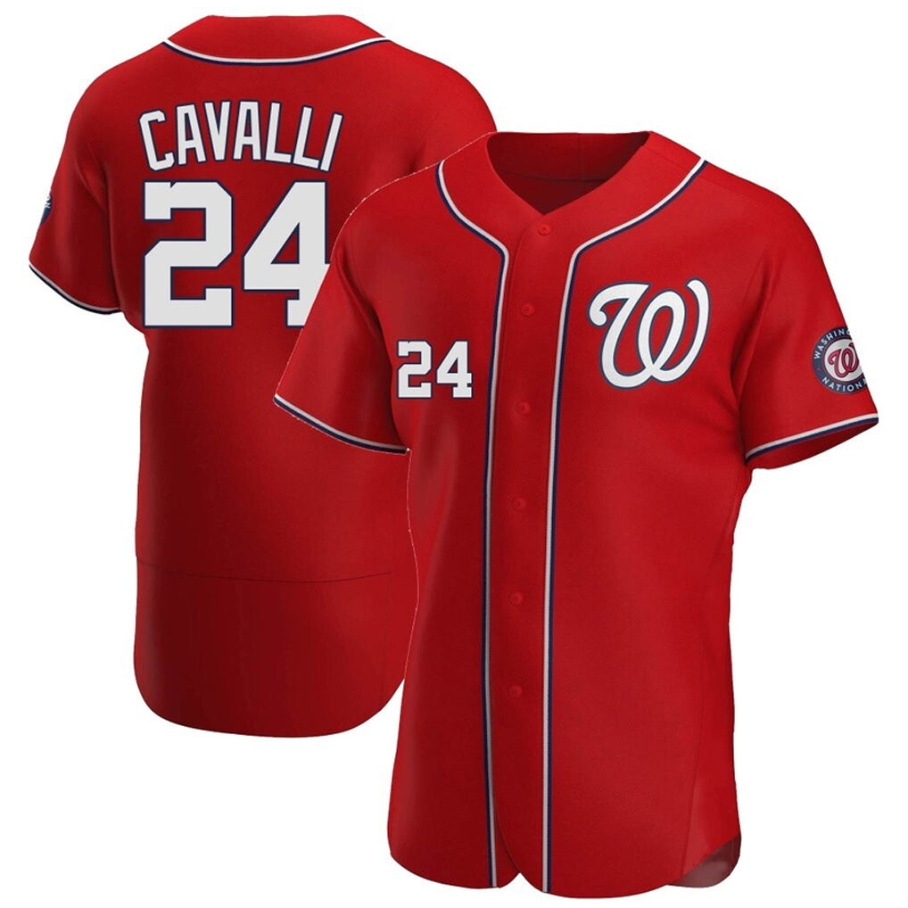 Kdoa W.Nationals #24 Cade Cavalli Player Red Alternate Elite Stitched Jerseys