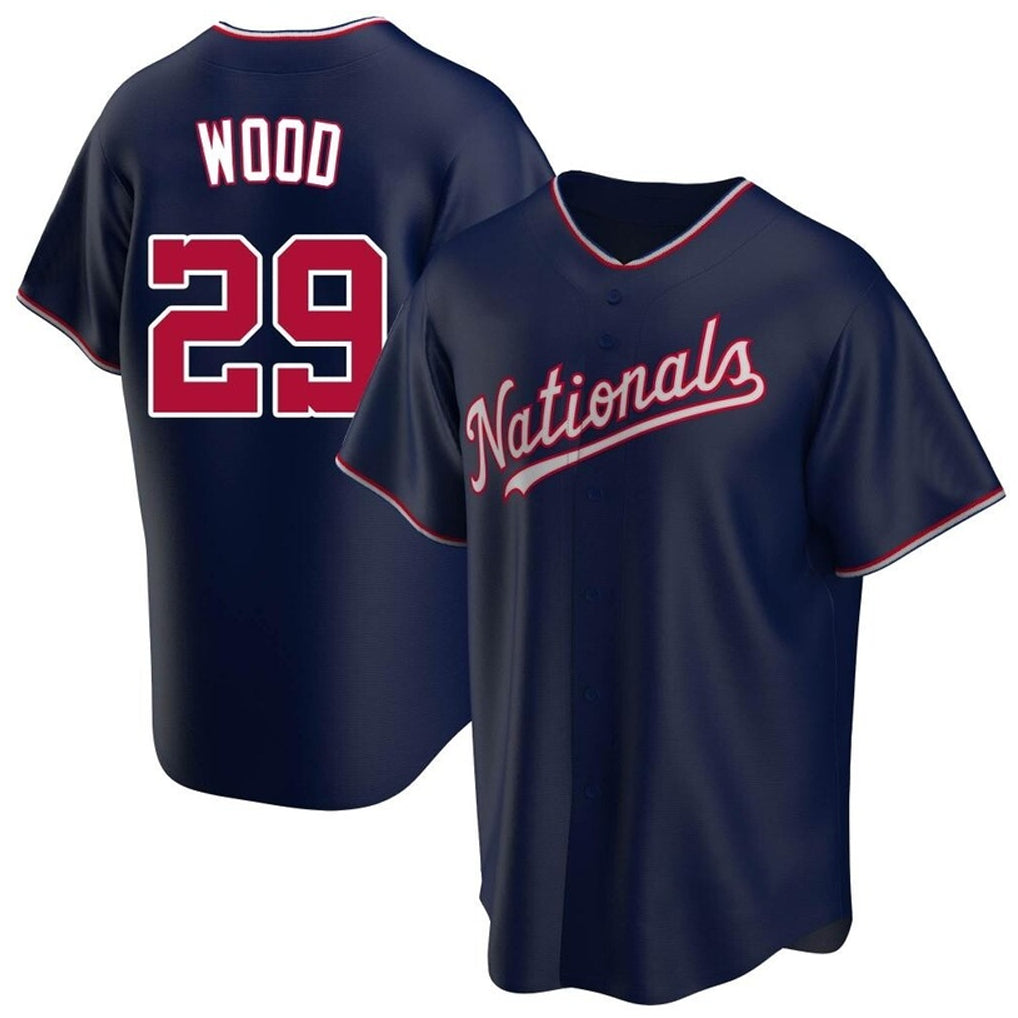 Kdoa W.Nationals #29 James Wood Player Navy Blue Replica Game Stitched Jerseys
