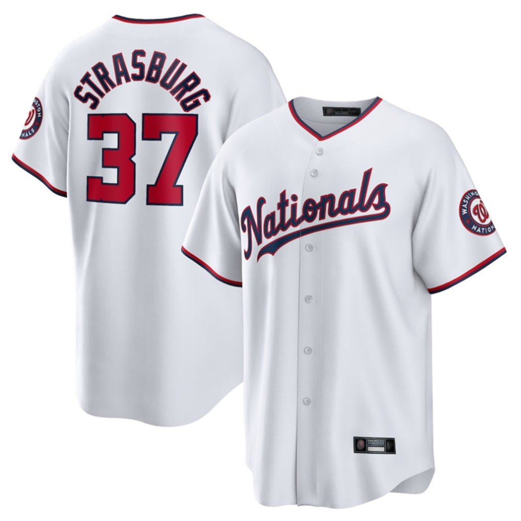 Kdoa W.Nationals #37 Stephen Strasburg Player White Home Game Stitched Jerseys