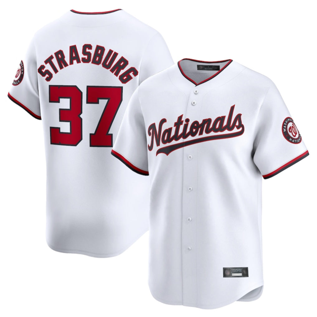Kdoa W.Nationals #37 Stephen Strasburg Player White Home Limited Stitched Jerseys