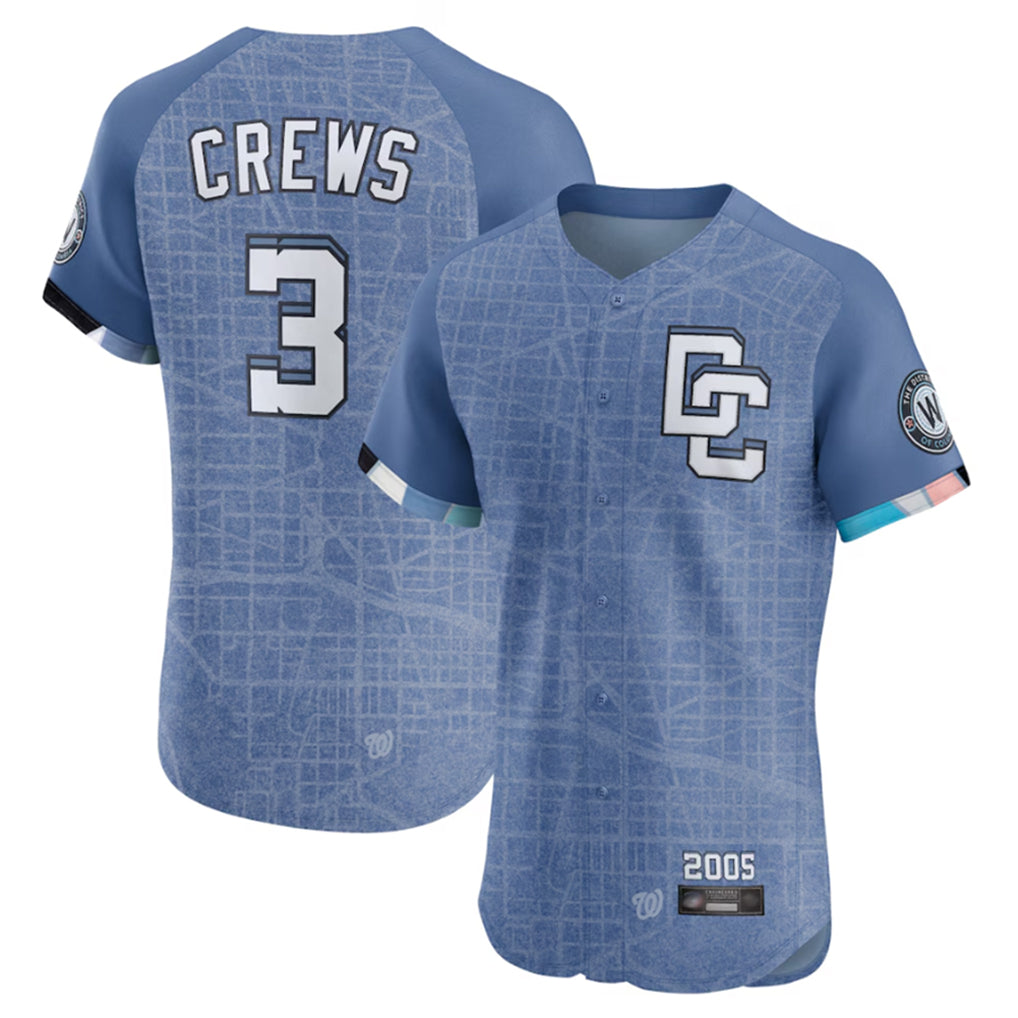 Kdoa W.Nationals #3 Dylan Crews Player Blue City Connect Elite Stitched Jerseys