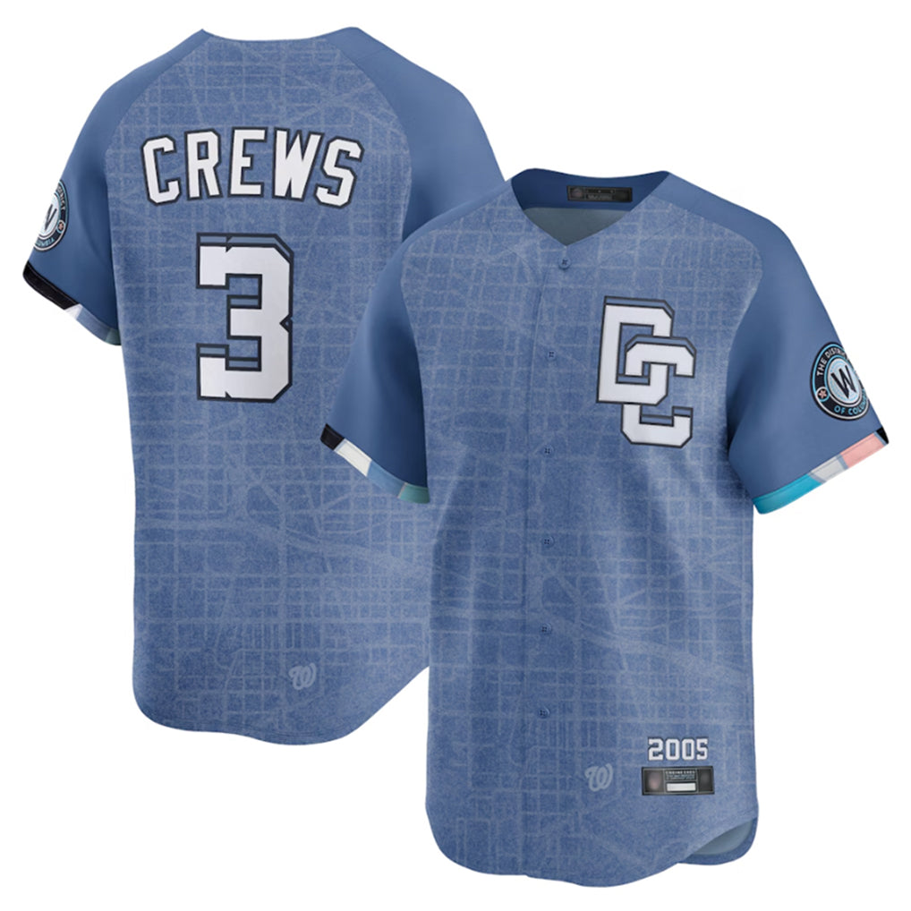 Kdoa W.Nationals #3 Dylan Crews Player Blue Limited City Connect Stitched Jerseys