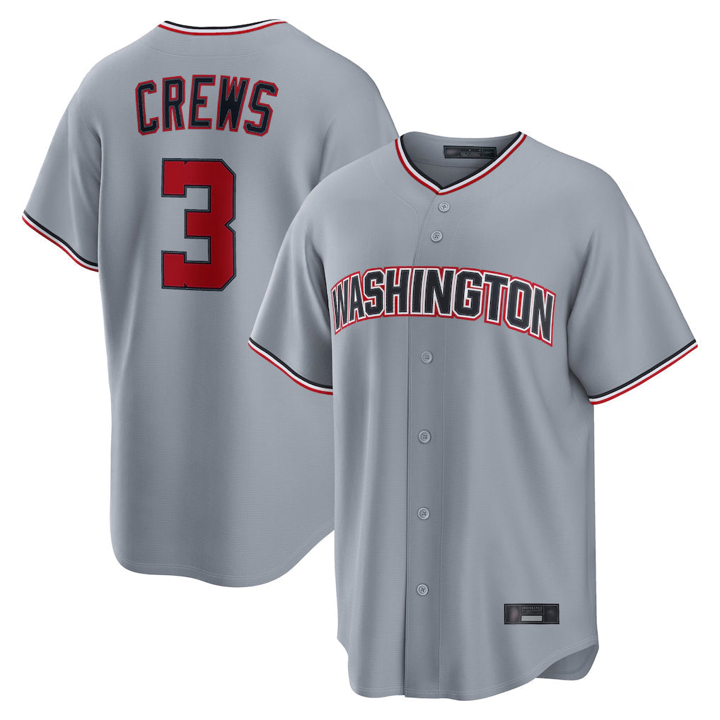 Kdoa W.Nationals #3 Dylan Crews Player Gray Alternate Game Stitched Jerseys