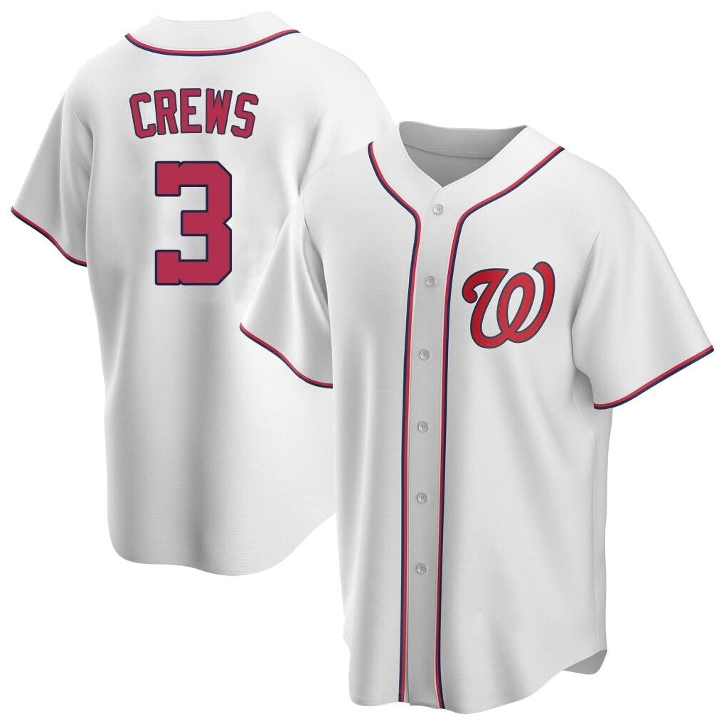 Kdoa W.Nationals #3 Dylan Crews Player White Game Replica Stitched Jerseys