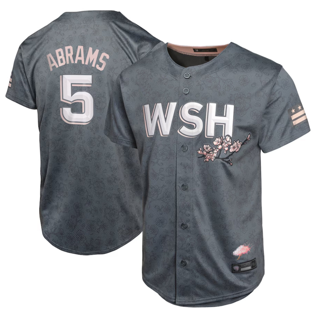 Kdoa W.Nationals #5 CJ Abrams Player Charcoal City Connect Limited Stitched Jerseys