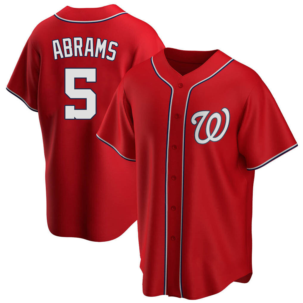 Kdoa W.Nationals #5 CJ Abrams Player Red Replica Alternate Game Jerseys