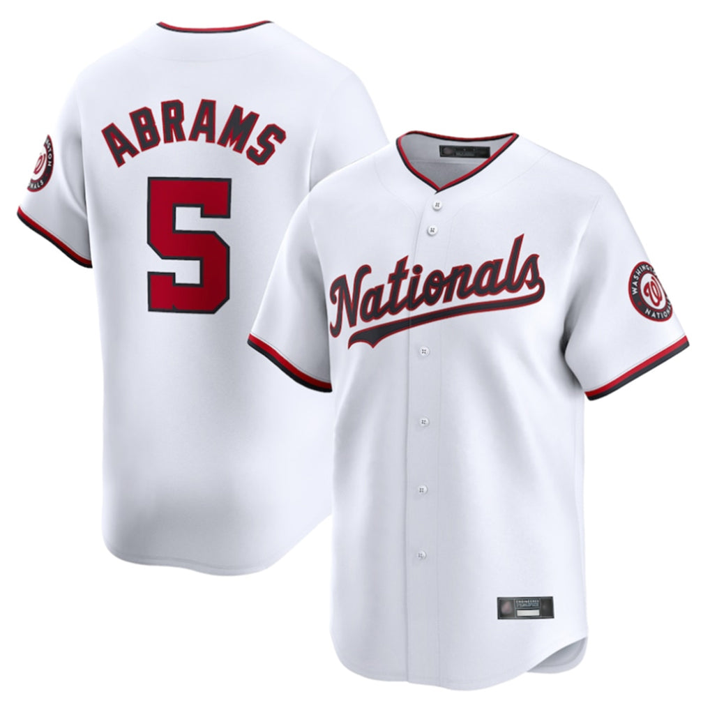 Kdoa W.Nationals #5 CJ Abrams Player White Home Limited Stitched Jerseys