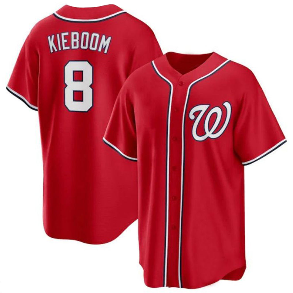 Kdoa W.Nationals #8 Carter Kieboom Player Red Replica Game Stitched Jerseys