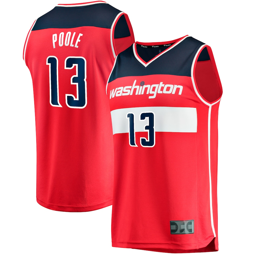 Kdoa W.Wizards #13 Jordan Poole Red Fast Break Player Jerseys - Icon Edition