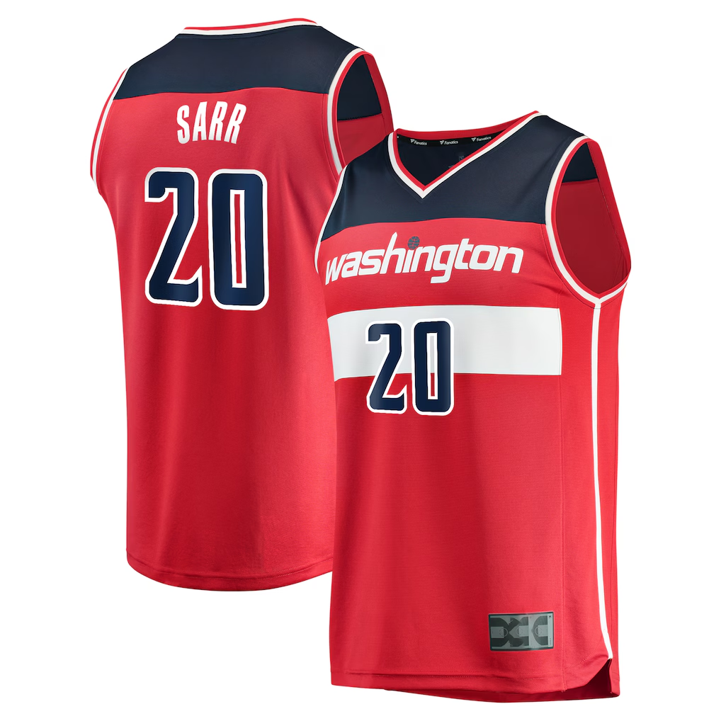 Kdoa W.Wizards #20 Alexandre Sarr Red Fast Break Replica Player Jerseys - Icon Edition