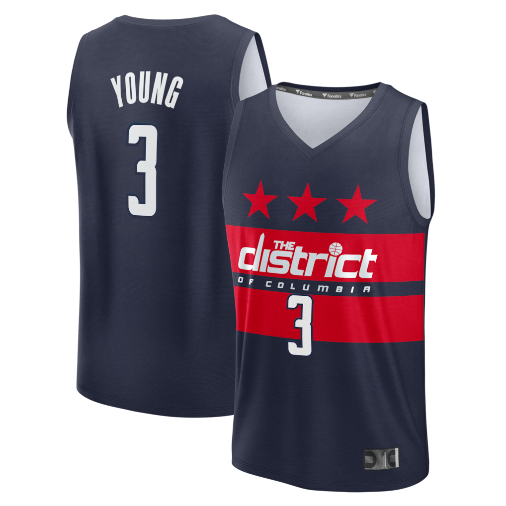Kdoa W.Wizards #3 Trae Young Navy Fast Break - Statement Edition