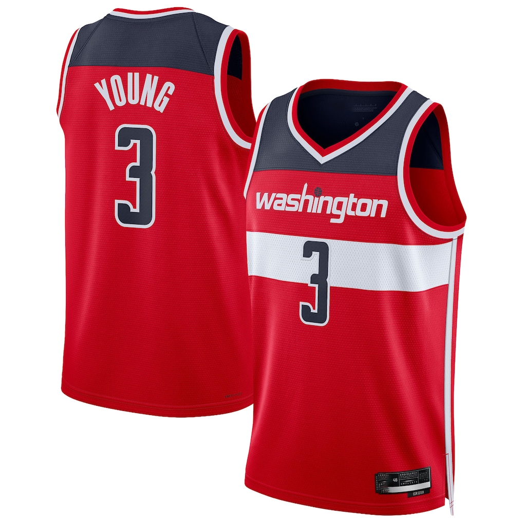 Kdoa W.Wizards #3 Trae Young Red Swingman Jerseys - Icon Edition