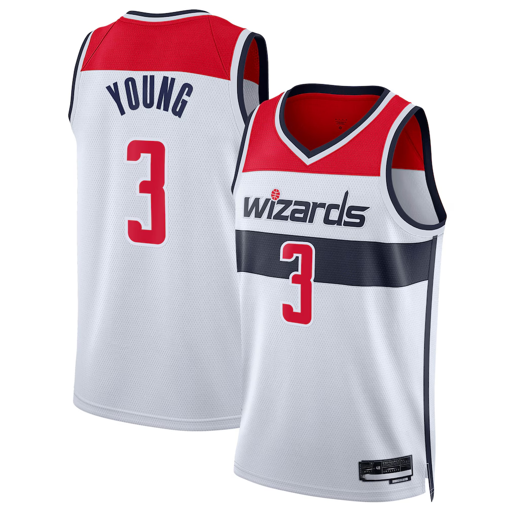 Kdoa W.Wizards #3 Trae Young White Swingman Jerseys - Association Edition