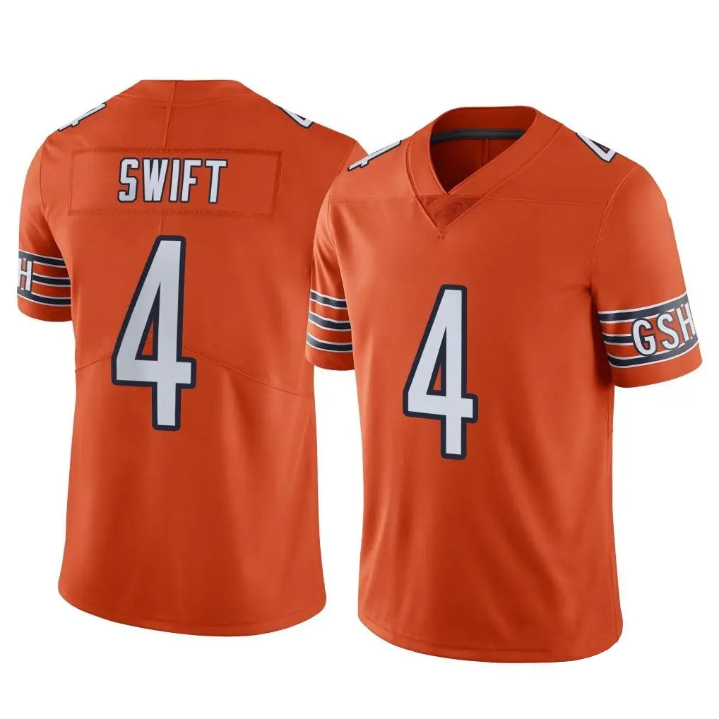 C.Bears #4 D'Andre Swift Player Orange Alternate Vapor Limited Home Game Kdoa Stitched Jerseys