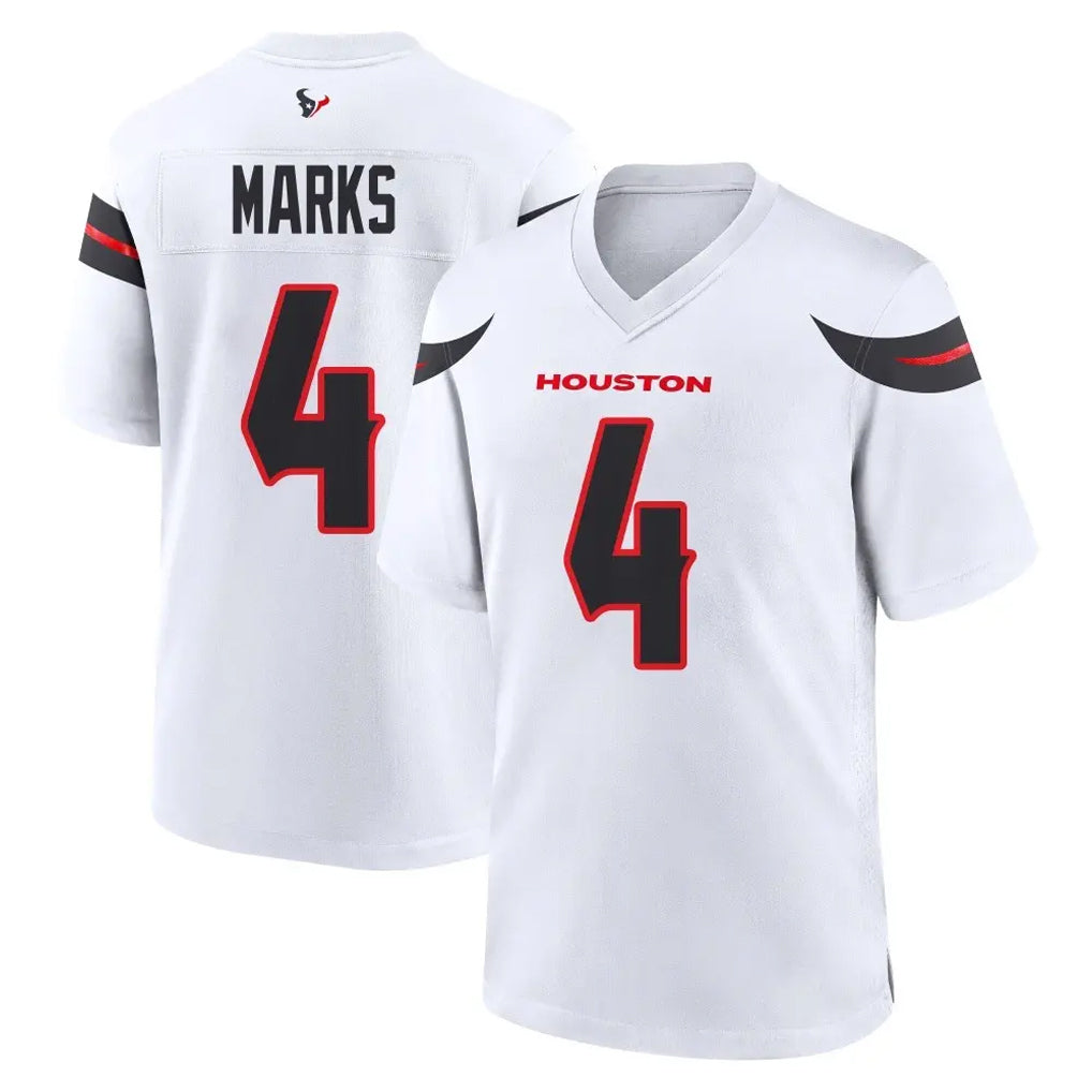 H.Texans #4 Woody Marks Player White Home Game Kdoa Stitched Jerseys