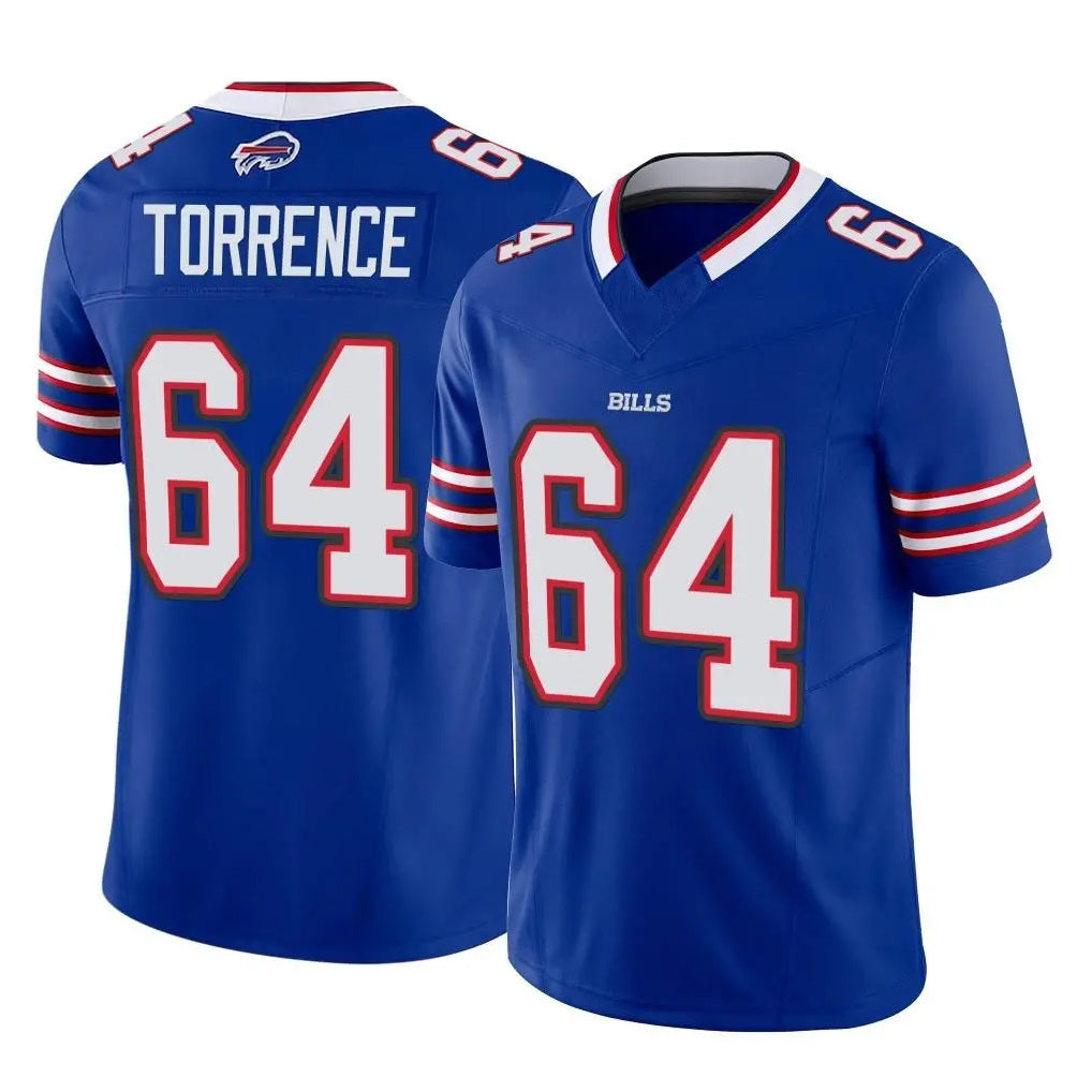 B.Bills #64 O'Cyrus Torrence Player Royal Vapor F.U.S.E. Limited Home Game Kdoa Stitched Jerseys
