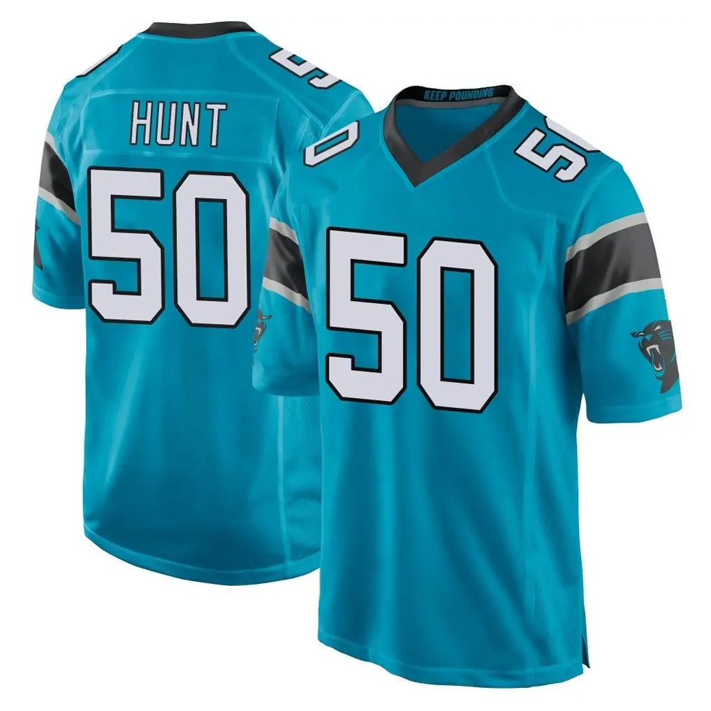 C.Panthers #50 Robert Hunt Player Blue Game Kdoa Stitched Jerseys