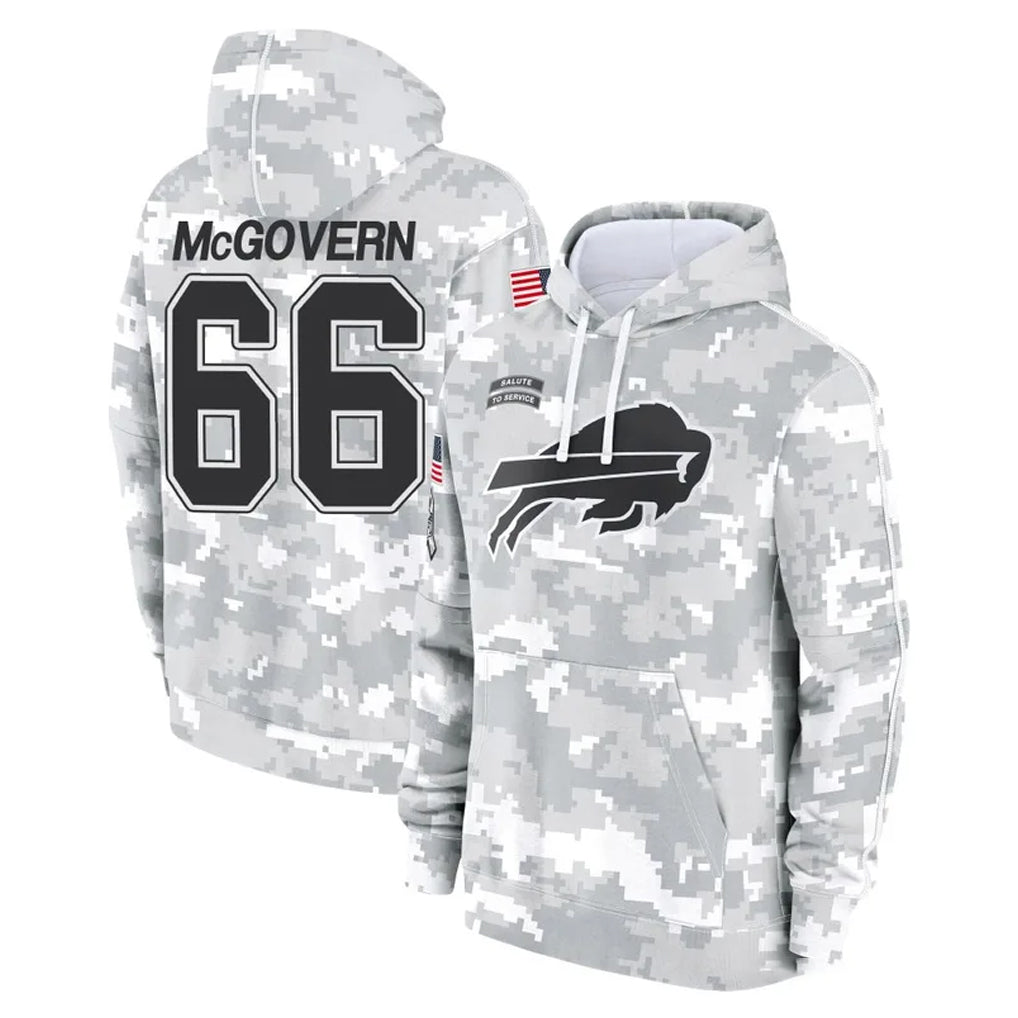 B.Bills #66 Connor McGovern Player Arctic Camo Salute to Service Hoodies Kdoa Stitched Jerseys