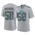 C.Panthers #58 Bobby Okereke Player Gray Atmosphere Fashion Game Kdoa Stitched Jerseys
