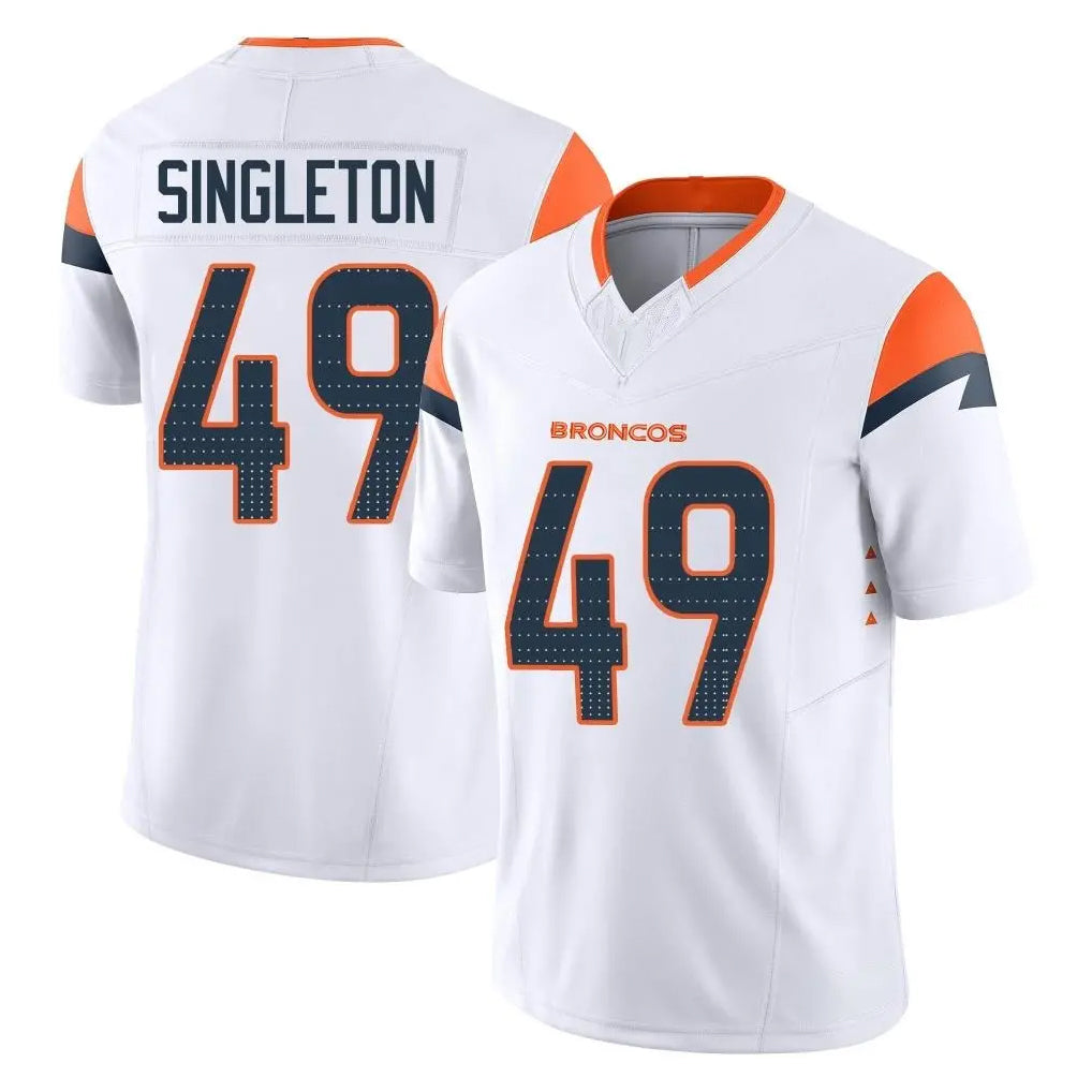 D.Broncos #49 Alex Singleton Player White Limited Vapor F.U.S.E. Home Game Kdoa Stitched Jerseys