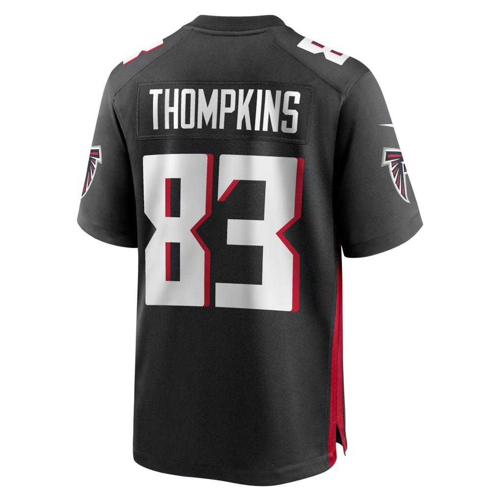 Kdoa A.Falcons #83 Deven Thompkins Black Team Game Jersey