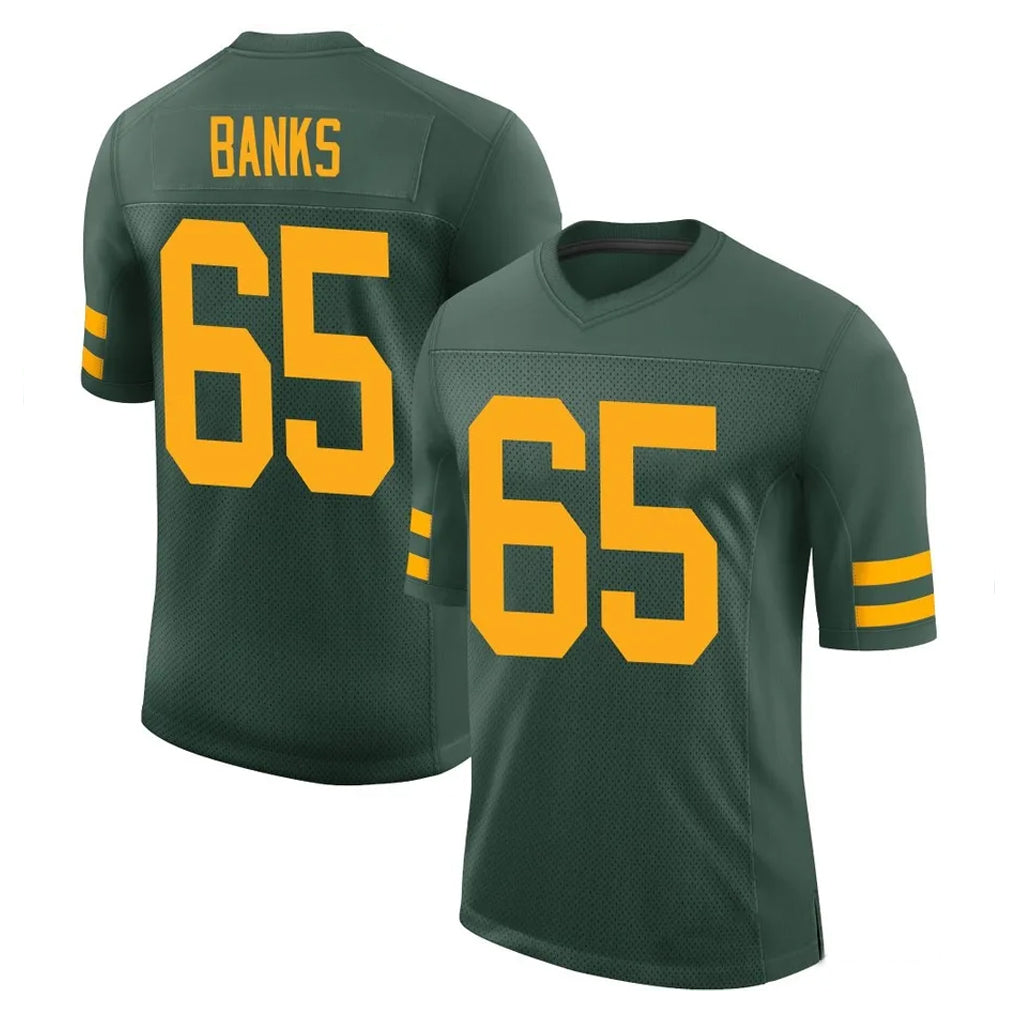 GB.Packers #65 Aaron Banks Player Green Alternate Vapor Home Game Kdoa Stitched Jerseys