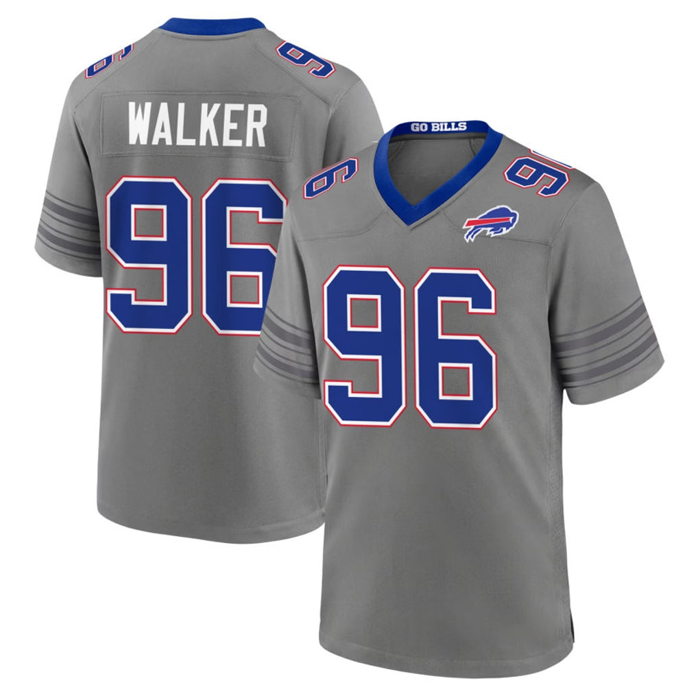 B.Bills #96 Deone Walker Player Gray Nickel City Home Game Kdoa Stitched Jerseys