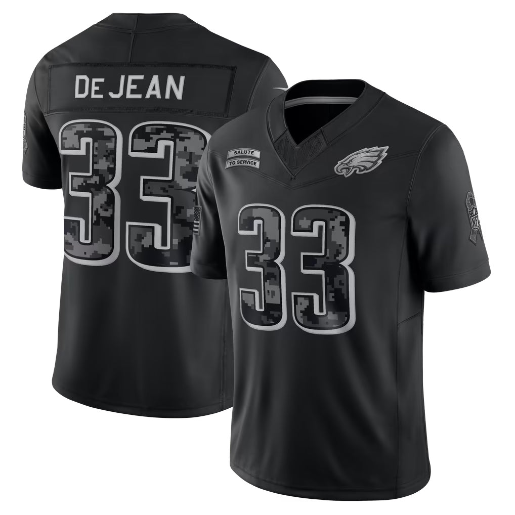 P.Eagles #33 Cooper DeJean Player Black Limited 2026 Salute to Service Home Game Kdoa Stitched Jerseys