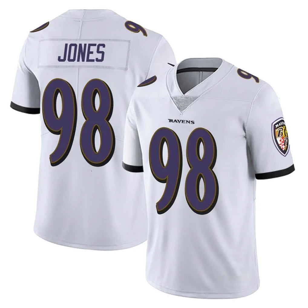 B.Ravens #98 Travis Jones Player White Vapor F.U.S.E. Limited Kdoa Stitched Jerseys