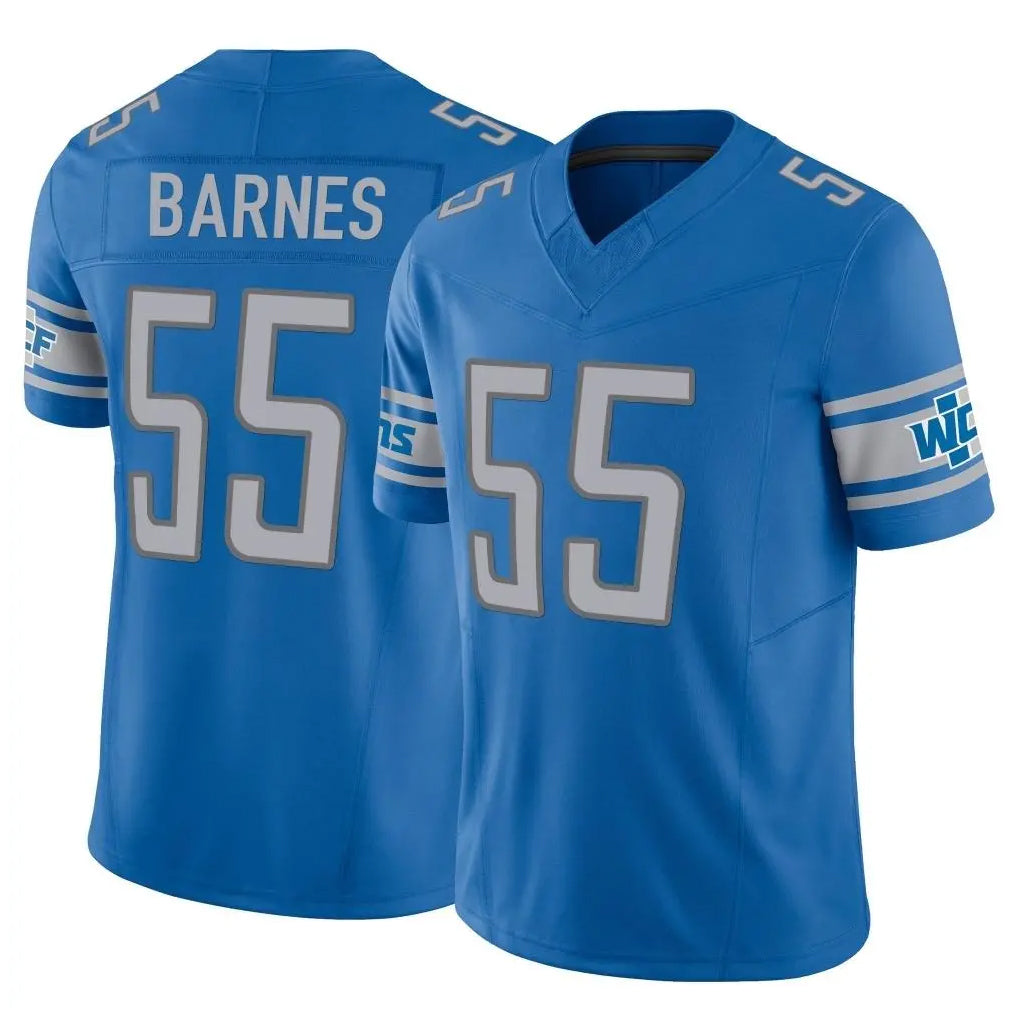 D.Lions #55 Derrick Barnes Player Blue Vapor F.U.S.E. Limited Home Game Kdoa Stitched Jerseys