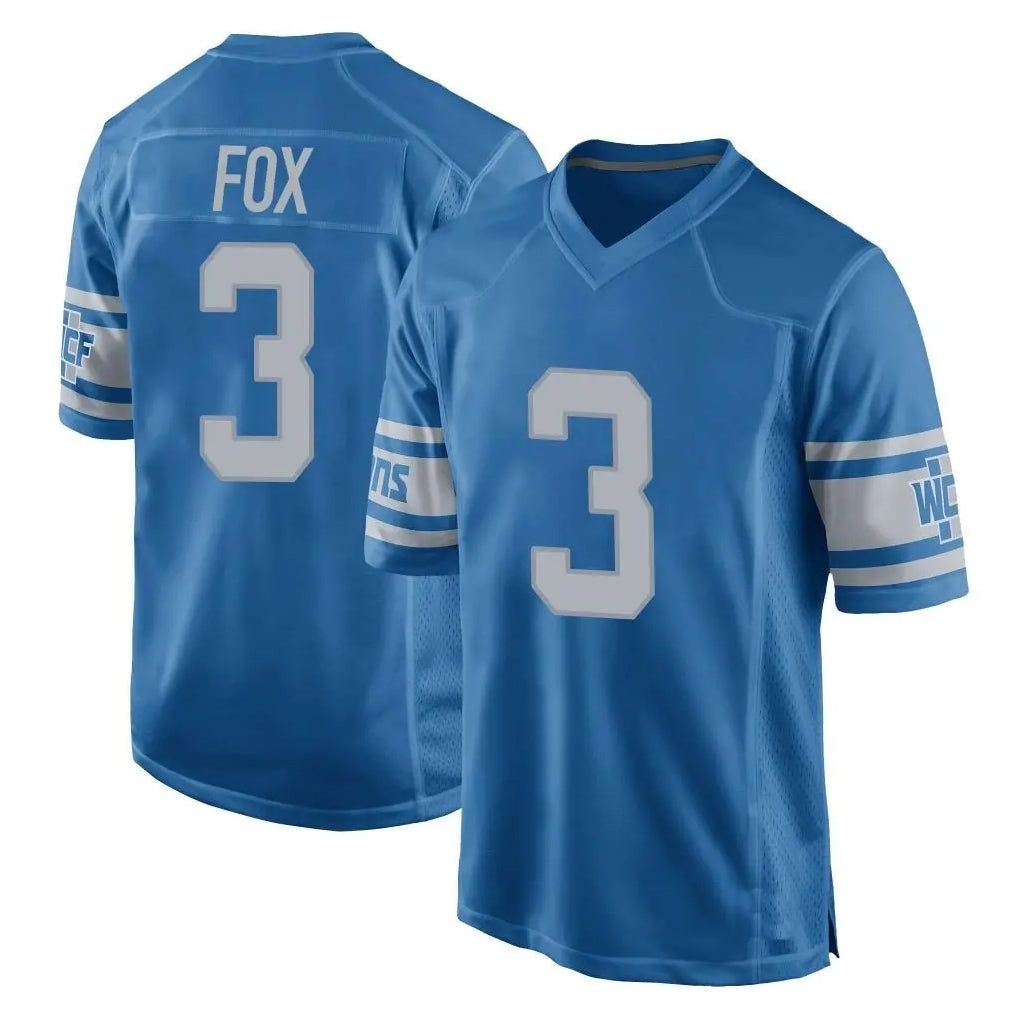 D.Lions #3 Jack Fox Player Blue Vapor Untouchable Throwback Game Kdoa Stitched Jerseys