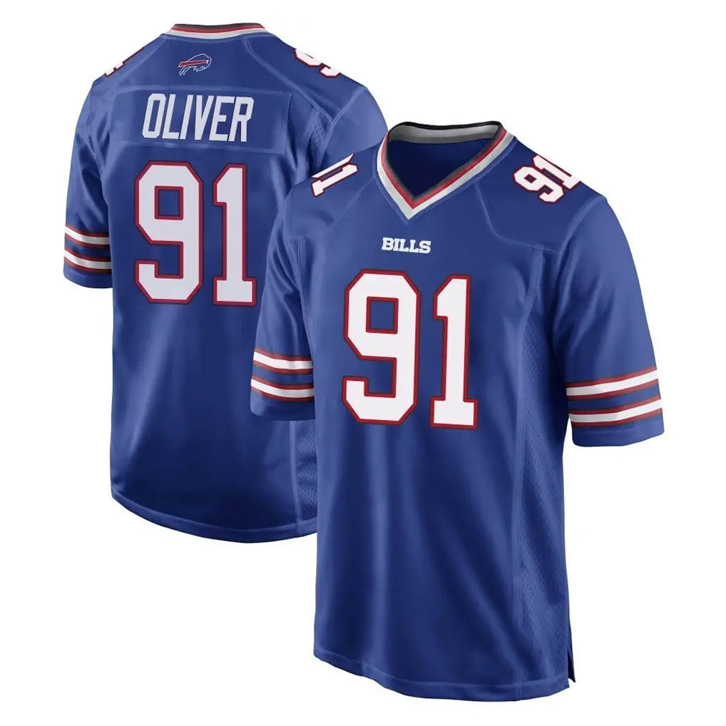 B.Bills #91 Ed Oliver Player Royal Home Game Kdoa Stitched Jerseys