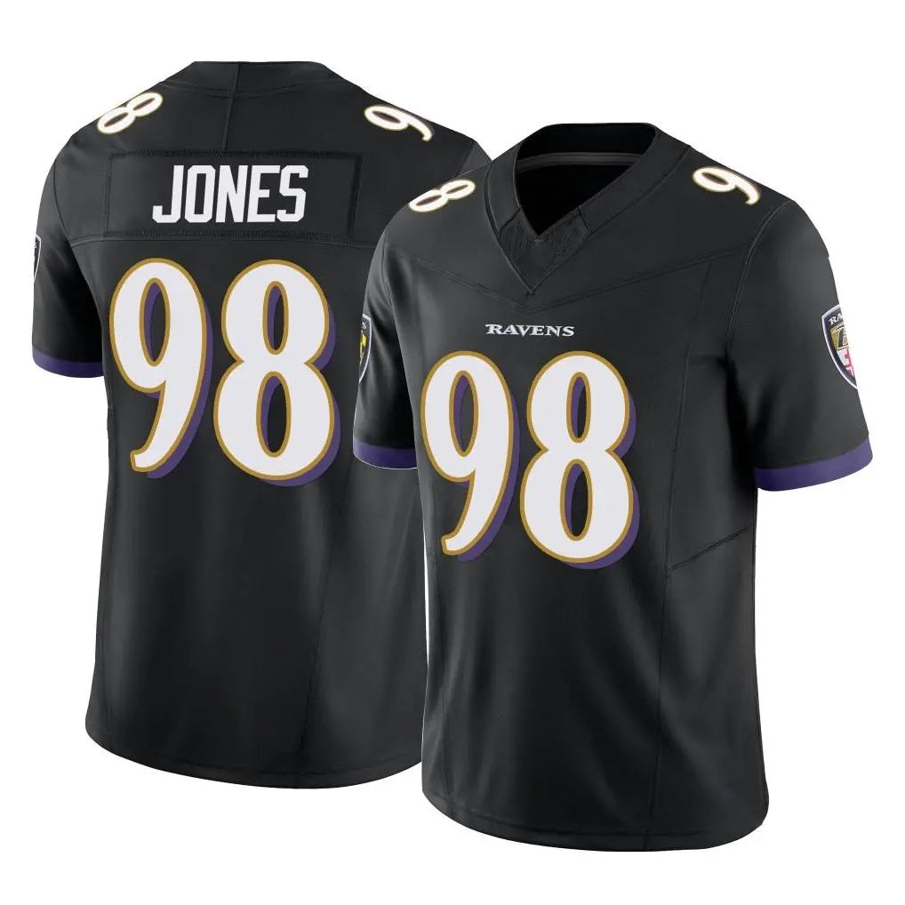 B.Ravens #98 Travis Jones Player Black Vapor F.U.S.E. Limited Kdoa Stitched Jerseys