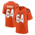 C.Bengals #64 Ted Karras Player Orange Home Game Kdoa Stitched Jerseys
