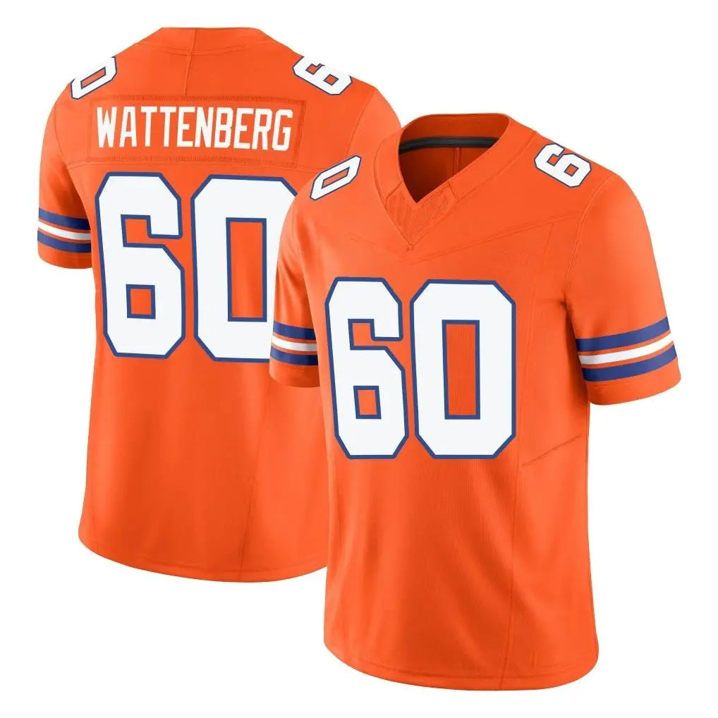 D.Broncos #60 Luke Wattenberg Player Orange Limited Alternate Vapor F.U.S.E. Throwback Game Kdoa Stitched Jerseys