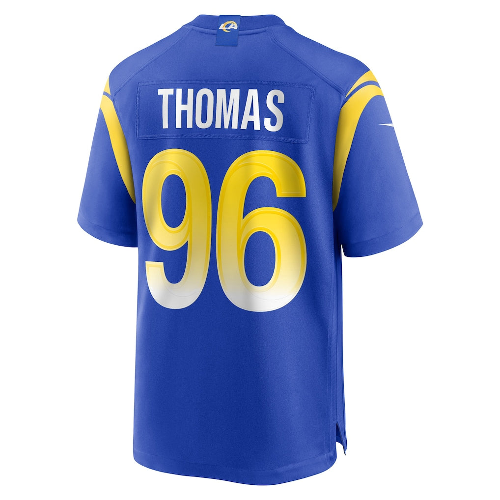 Kdoa LA.Rams #96 Keir Thomas Royal Game Player Jersey