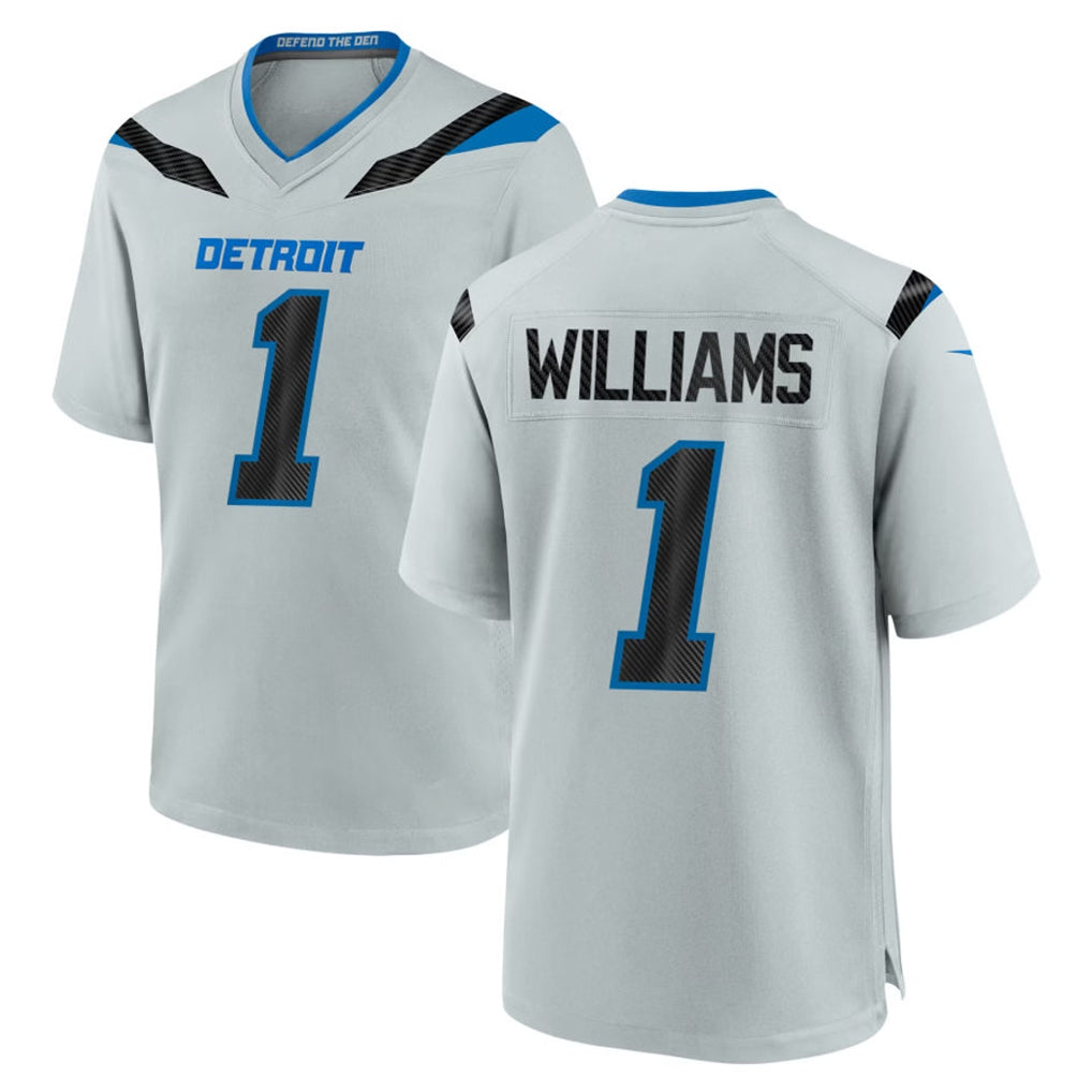 D.Lions #1 Jameson Williams Player Silver 2026 Rivalries Collection Home Game Kdoa Stitched Jerseys
