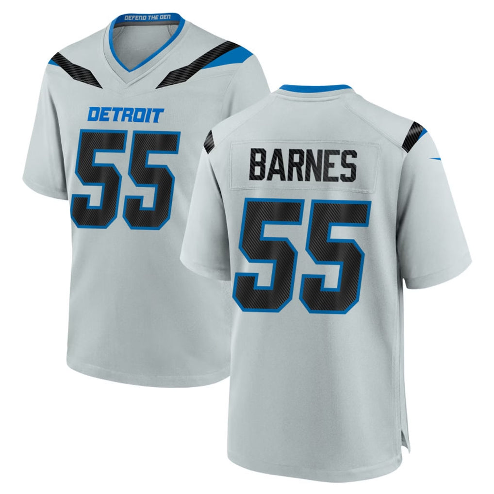 D.Lions #55 Derrick Barnes Player Silver 2026 Rivalries Collection Home Game Kdoa Stitched Jerseys