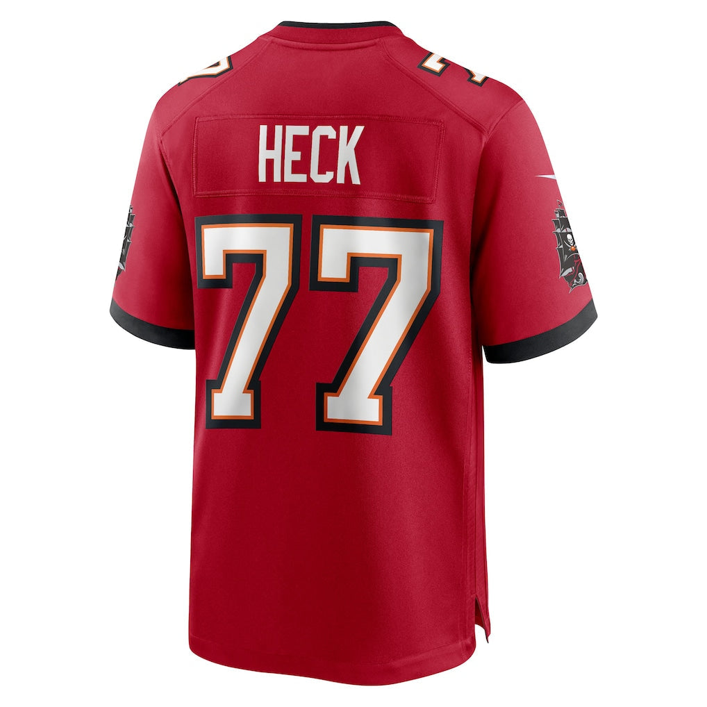 Kdoa TB.Buccaneers #77 Charlie Heck Red Team Game Jersey