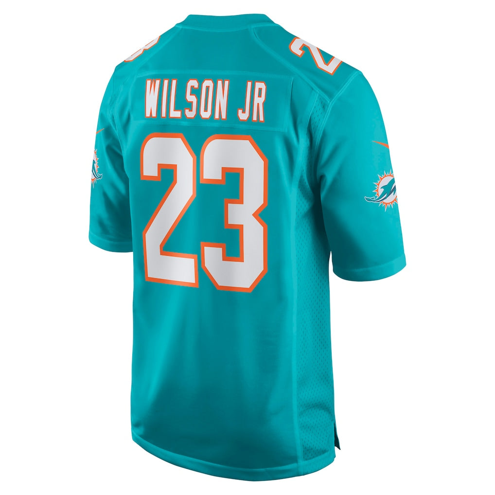 Kdoa M.Dolphins #23 Jeff Wilson Jr. Aqua Game Player Jersey