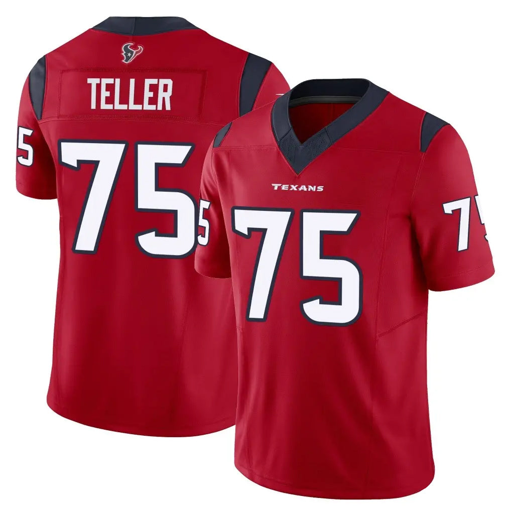 H.Texans #75 Wyatt Teller Player Red Limited Vapor F.U.S.E. Home Game Kdoa Stitched Jerseys