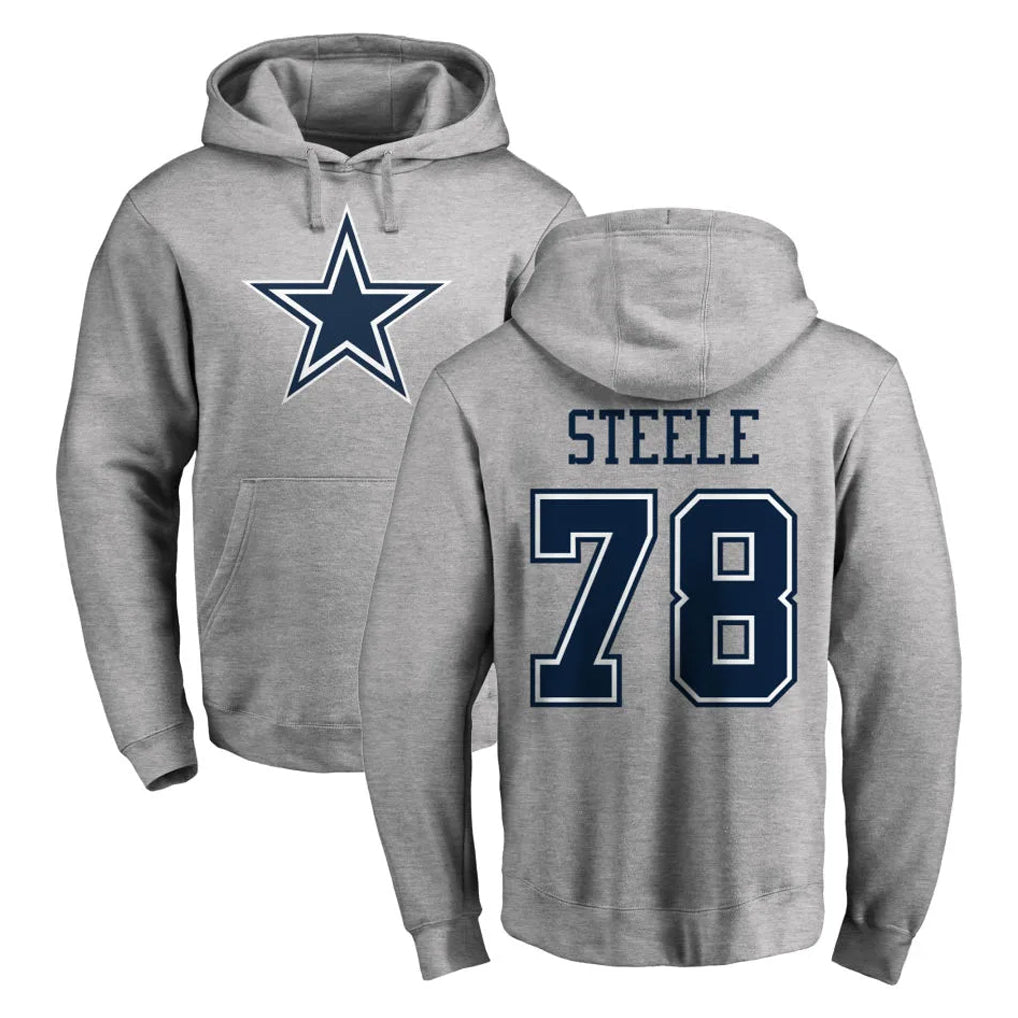 D.Cowboys #78 Terence Steele Player Gray LOGO Pullover Hoodie Limited Xdoa Stitched Jerseys