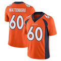 D.Broncos #60 Luke Wattenberg Player Orange Color Vapor Untouchable Limited Game Kdoa Stitched Jerseys
