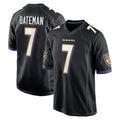 B.Ravens #7 Rashod Bateman Player Black Home Game Kdoa Stitched Jerseys
