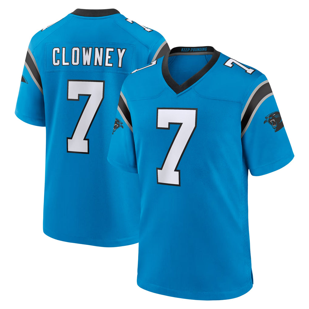 C.Panthers #7 Tre'von Moehrig Player Blue Home Game Kdoa Stitched Jerseys